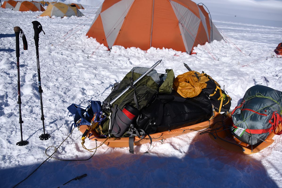 04A Preparing My Sled And Knapsack To Climb From Mount Vinson Base Camp To Low Camp